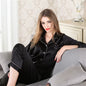 Womens Silk Satin Pajamas Pyjamas Set Sleepwear Pijama Pajamas Suit Female Sleep Two Piece Set Women'S Loungewear plus Size