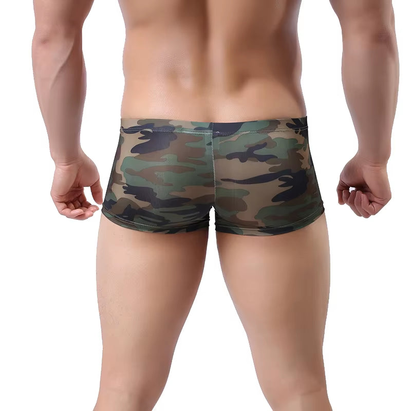 Men Sexy Underwear Boxers Man Underpants Military Boxer Shorts U Convex Pouch Underpants Camouflage Panties Trunks