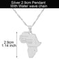 Africa Map Pendant Necklace Women Men Silver Color/Gold Color Ethiopian Jewelry Wholesale African Hiphop Item @132106