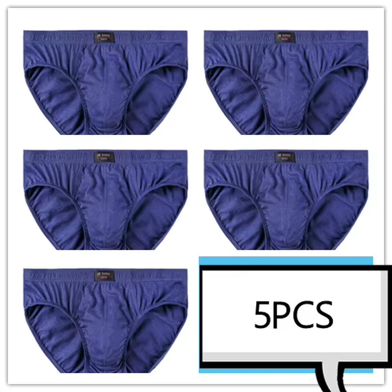 100% Cotton Briefs Mens Comfortable Underpants Man Underwear M/L/XL/2XL/3XL/4XL/5XL 5Pcs/Lot Free & Drop Shipping