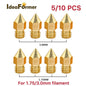 5/10Pcs MK8 Brass Nozzle 1.75/3.0Mm Filament Extruder Print Head Nozzle 0.2/0.3/0.4/0.5Mm for CR10 CR10S Ender3 3D Printer Parts