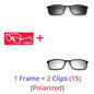 Polarized Sunglasses Men Women 5 in 1 Magnetic Clip on Glasses TR90 Optical Prescription Eyeglass Frames Magnet Clips