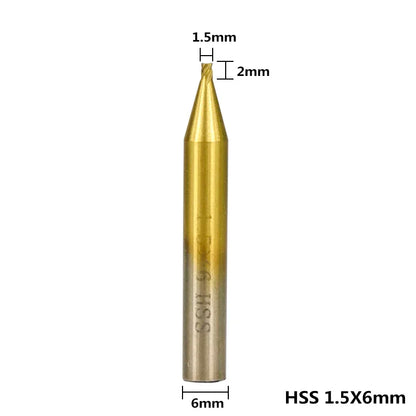 1Pc 6Mm Shank Titanium Coated Key Cutting Machine End Milling Cutter 1/1.5/2.0/2.5/3.0/4.0/5.0Mm Vertical Key Machine