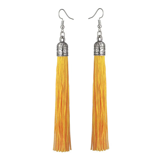 Brand Tassel Earrings for Women Fashion Jewelry Bohemian Drop Dangle Long Earrings Silk Fabric Ethnic Vintage Earings