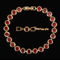 Pera Gorgeous Design Gold Color round Shape Purple Cubic Zirconia Stone Charm Link Bracelets Wedding Jewelry for Women B020