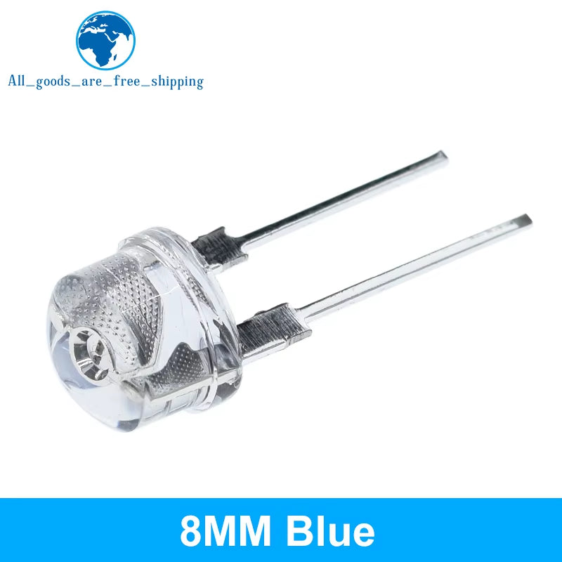 10/30PCS NEW F8 8Mm 0.5W 3.0-3.2V Straw Hat LED White Super Bright LED Lamp Wide Angle Transparent LED Lamp Strawhat LED