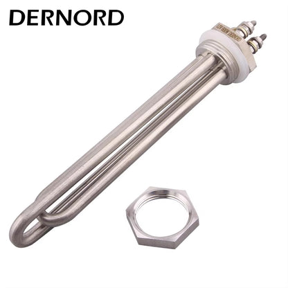 DN25 Immersion Tubular Electric Heater 12V 24V 36V 48V 300W 600W 900W 1200W 1500W 304SS Solar DC 1 Inch Water Heating Element