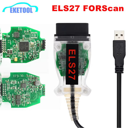 Newest V2.3.8 ELS27 Forscan Green PCB PIC24HJ128GP+FTDI Mircochip Multi-Language Works ELM327&J2534 Pss-Thru for Mazda