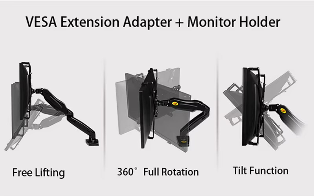 NB FP-1 Extension VESA Adapter Fixing Bracket Monitor Holder Support for 17-27 Inch No Mounting Hole Monitors LCD Display Mount