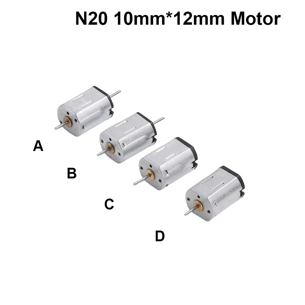 Micro 10Mm*12Mm N20 Motor DC 3V 3.7V 6V 9V 12V High Speed Single/ Dual-Shaft Large Torque DIY N-Scale Toy Car Electric Engine