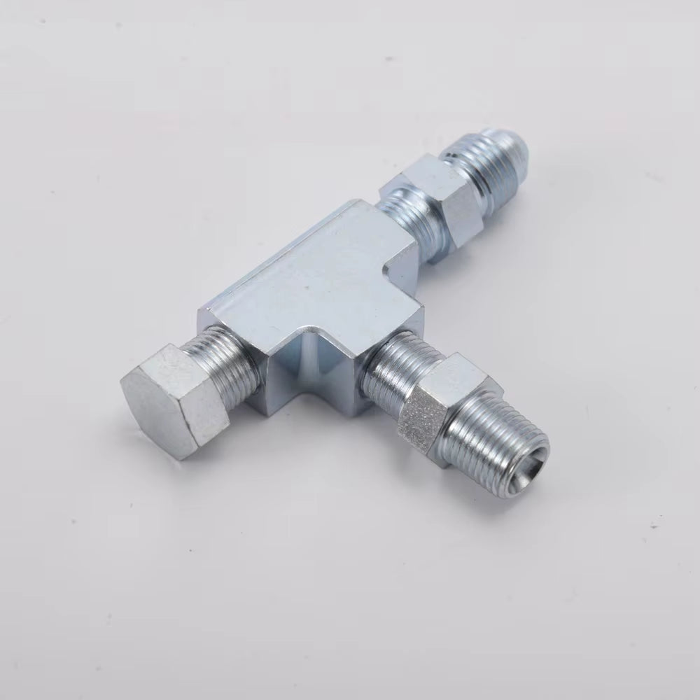 1/8NPT to 4AN Turbo Adapter Tee Fitting W/ Block Oil Feed Pressure Sensor EP-CGQ201