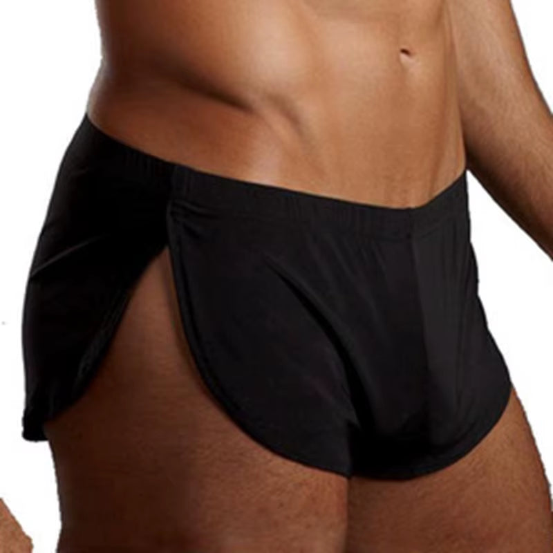 Brand Men'S Sexy Men Underwear Boxer Shorts Ice Silk Lounge Men Trunks Home Sleepwear Underpants Gay Underwear Panties
