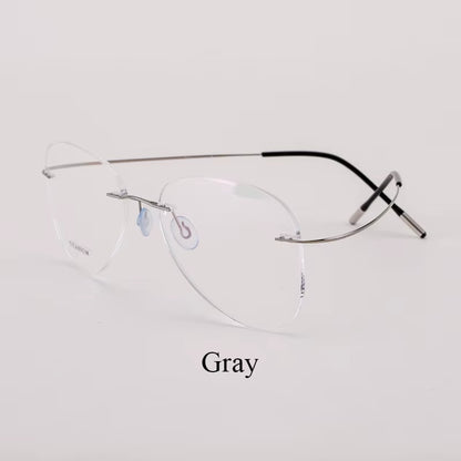 Titanium Rimless Fashion Designer Eyeglasses Optical Glasses Frame Men and Women Eyewear Lightweight Flexible Spectacle