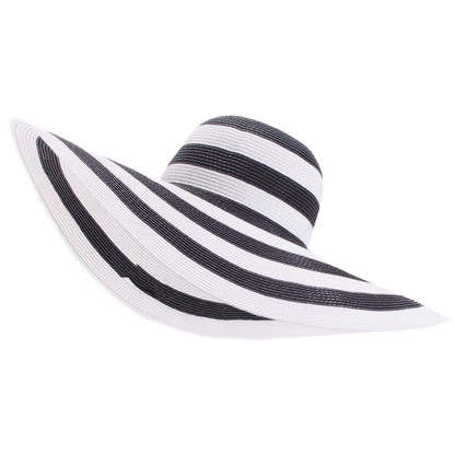 7.1''/18Cm Foldable Oversized Huge Wide Brim Sun Beach Straw Hats Wedding Womens Floppy Party Dressy A330
