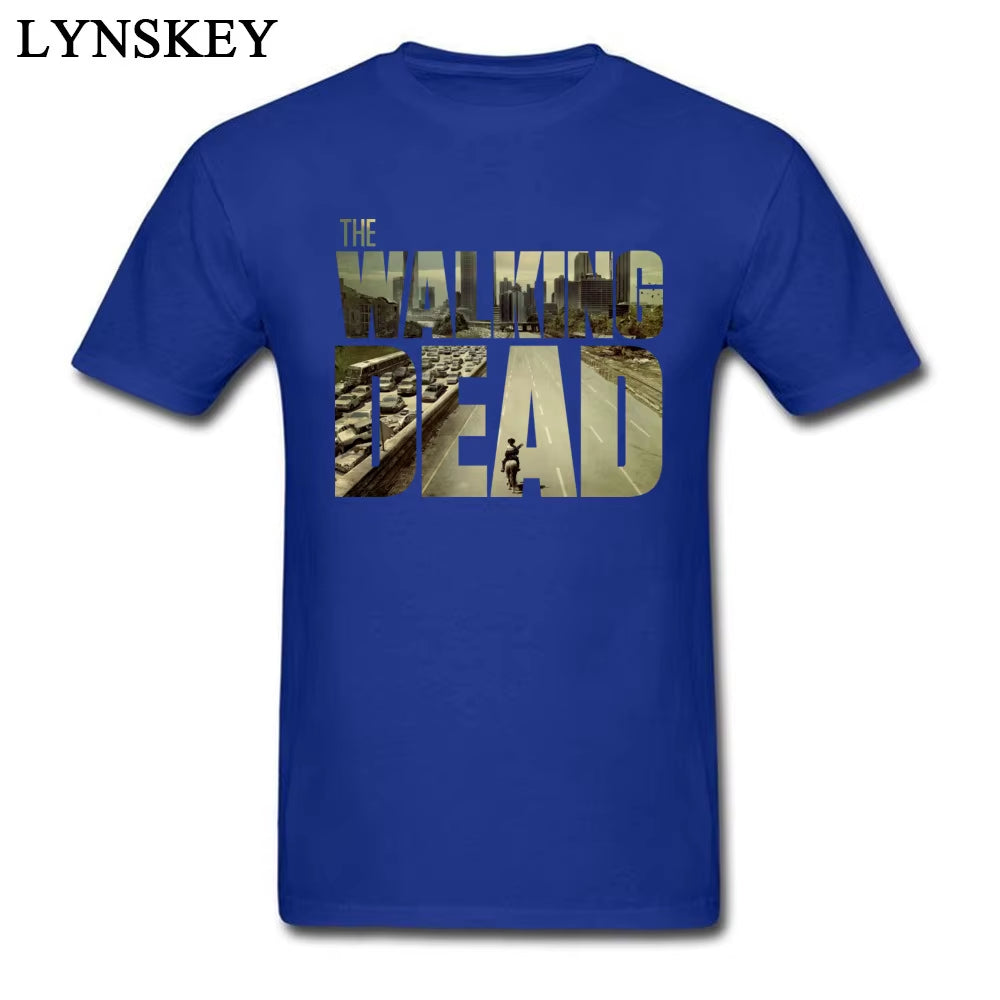 The Walking Dead Funky T-Shirt Man'S Short Sleeve Cotton Teeshirt Customized Boyfriend'S Top Cool Black