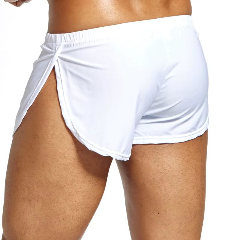 Brand Men'S Sexy Men Underwear Boxer Shorts Ice Silk Lounge Men Trunks Home Sleepwear Underpants Gay Underwear Panties