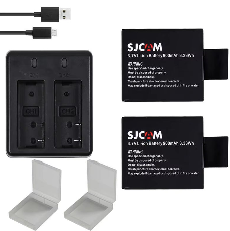 New SJCAM Sj4000 Eken H9 GIT-LB101 GIT BATTERY Sj5000 Sj6000 Sj7000 SJ8000 SJ9000 Battery +Dual USB Charger