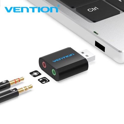 USB Sound Card USB Audio Interface External 3.5Mm Microphone Audio Adapter Sound Card for Laptop PS4 Headset Sound Card