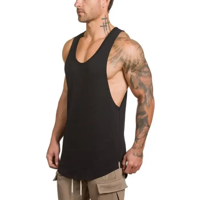 Brand Gym Clothing Men Bodybuilding and Fitness Stringer Tank Top Vest Sportswear Undershirt Muscle Workout Singlets
