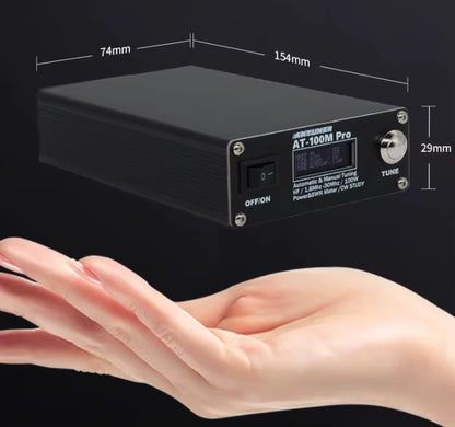ANTUNER AT-100M Pro 100W 1.8Mhz-30Mhz ATU-100 ATU-100M QRP Antenna Tuner Morse Code SWR Meter Power Meter for HF Radio