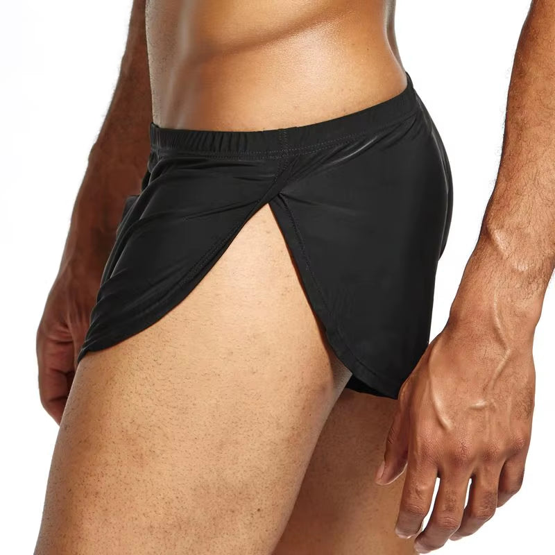 Brand Men'S Sexy Men Underwear Boxer Shorts Ice Silk Lounge Men Trunks Home Sleepwear Underpants Gay Underwear Panties
