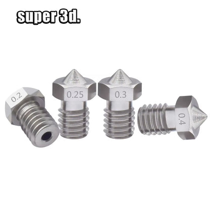 2Pcs V5 V6 Stainless Steel Nozzle 0.2/0.3/0.4/0.5/0.6/0.8Mm M6 Thread Nozzle for 3D Printer 1.75MM Extruder Hotend