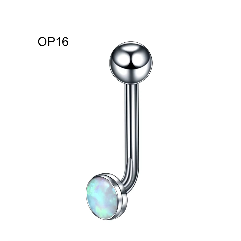 1PC G23 Titanium Opal Crystal Christina Vertical Hood Piercings Lip Rings Sexy Women Piercings Body Jewelry 14G