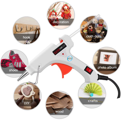 Free Shipping 6 in 1 Glue Gun Set Electric Heat Hot Melt Crafts Repair Tool Professional DIY 110-240V 20W with Sticks Gift