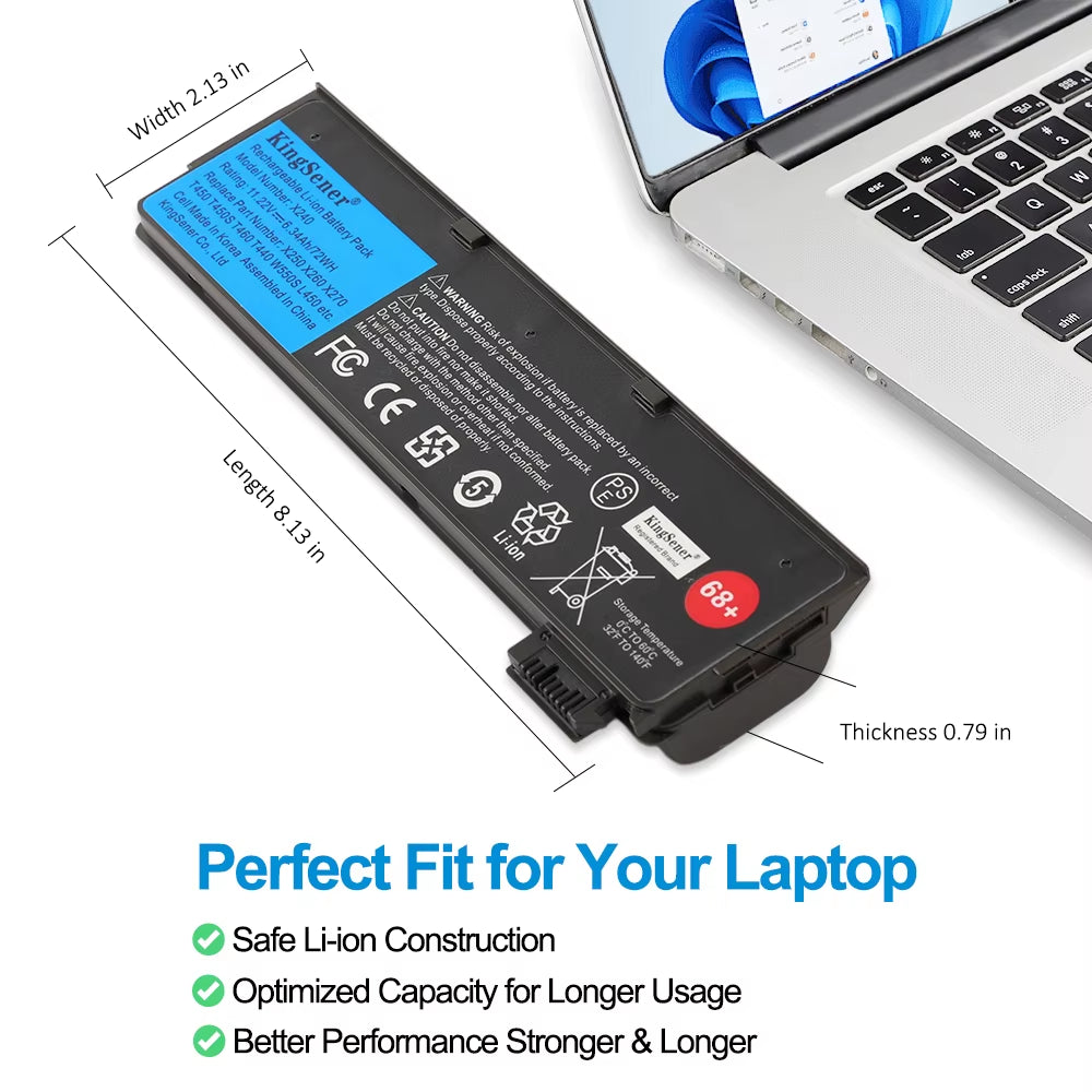 Kingsener Laptop Battery for  Thinkpad X270 X260 X240 X240S X250 T450 T470P T440S K2450 W550S 45N1136 45N1738 68+