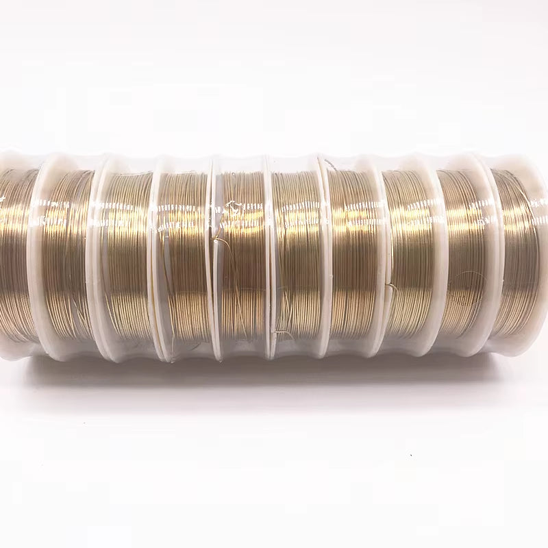 0.2/0.3/0.4/0.5/0.6/0.7/0.8/1.0 Mm Brass Copper Wires Beading Wire for Jewelry Making Gold Colors