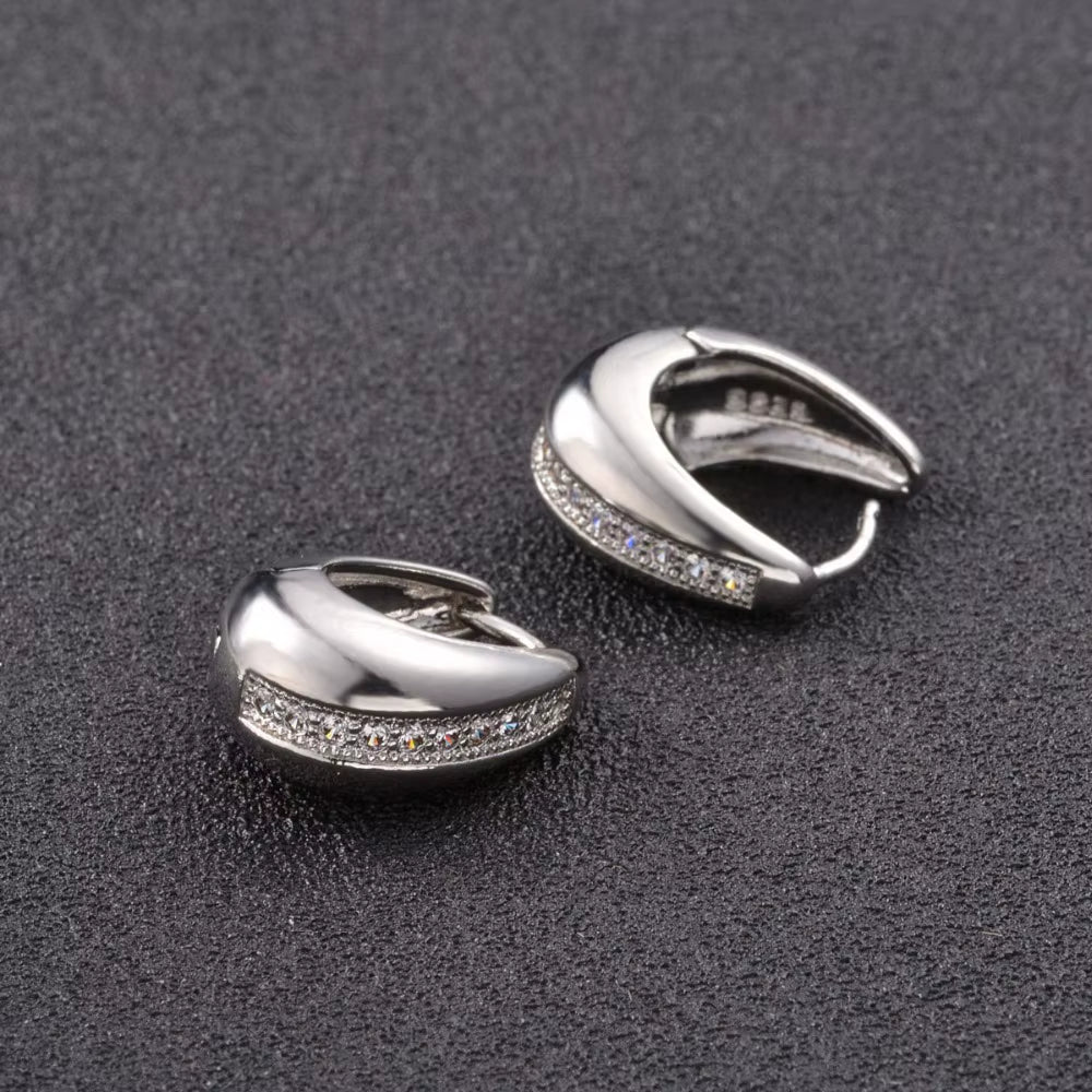 Pendientes Mujer Moda 925 Sterling Silver Jewelry U Cz Studs Earrings Women Brincos Para as Mulheres Boucle D'Oreille Oorbellen