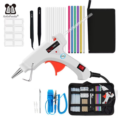 Free Shipping 6 in 1 Glue Gun Set Electric Heat Hot Melt Crafts Repair Tool Professional DIY 110-240V 20W with Sticks Gift