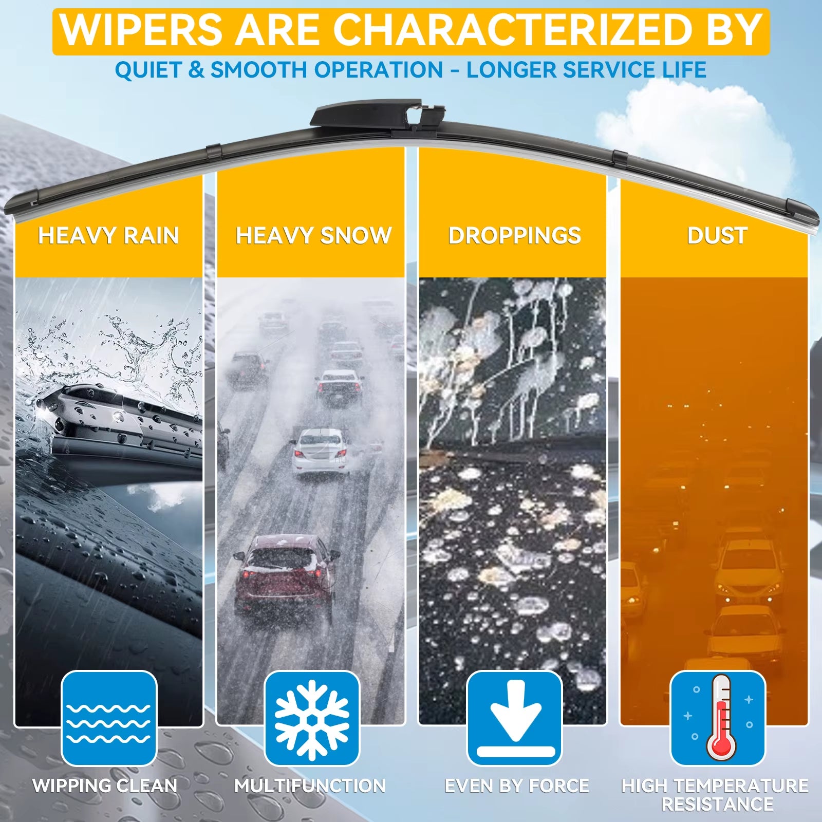 Erick'S Wiper LHD Front Wiper Blades for Audi A4 B7 S4 RS4 2004 - 2008 Windshield Windscreen Window Car Rain Brushes 22"+22"