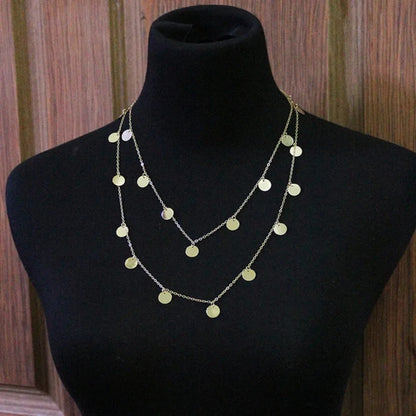Long Bohemia Trendy Women Jewelry Statement Necklace Personality Sequins Pendant Maxi Collar Chain