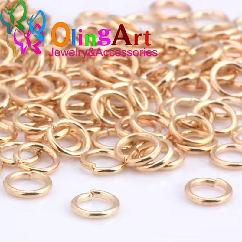 KC Gold Jump Ring 6Mm/9Mm/10Mm/12Mm Link Loop Mixed Size DIY Jewelry Making Connector Wire Diameter 1.0MM
