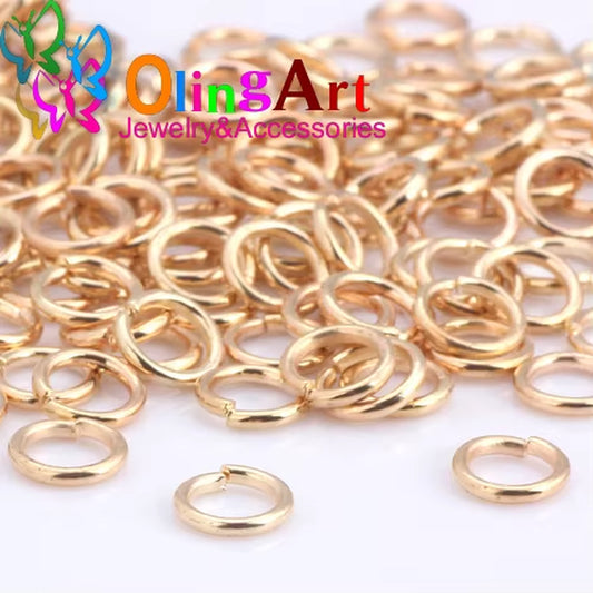 KC Gold Jump Ring 6Mm/9Mm/10Mm/12Mm Link Loop Mixed Size DIY Jewelry Making Connector Wire Diameter 1.0MM