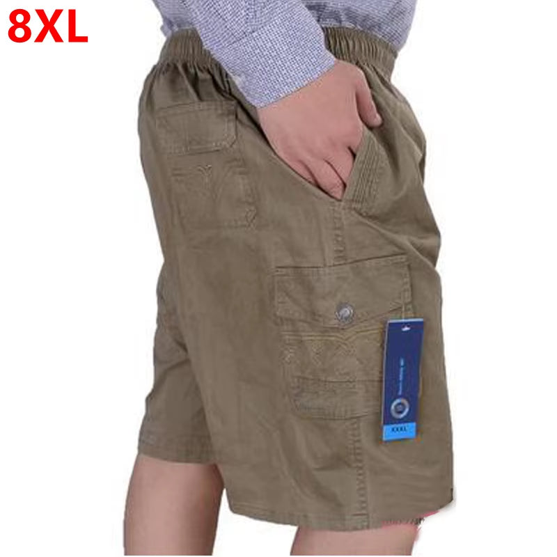 Big Size Men'S Summer Casual Shorts plus Size Loose Middle-Aged Oversized Cotton 8XL 7XL 6XL Large Size 11XL 12XL Men Shorts