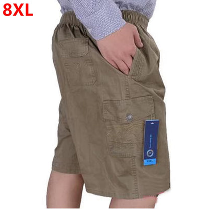 Big Size Men'S Summer Casual Shorts plus Size Loose Middle-Aged Oversized Cotton 8XL 7XL 6XL Large Size 11XL 12XL Men Shorts