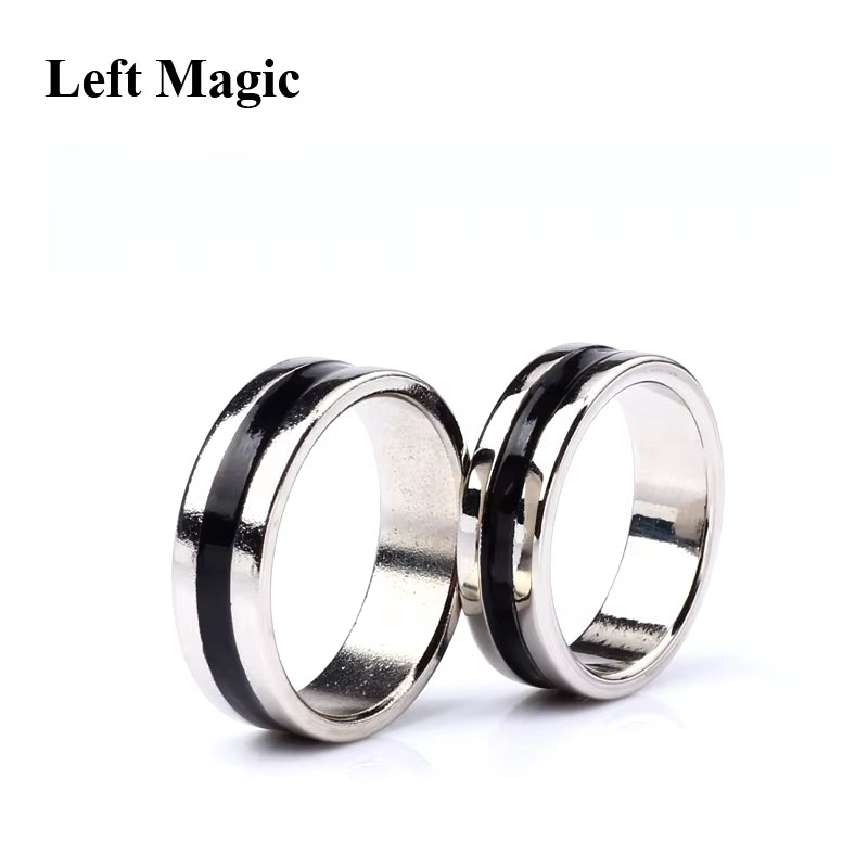 1 Pcs Hot Strong Magnetic Magic Ring Silver and Black Magician Ring Coin Magic Magic Tricks for Magic Show Close up Magic B1024