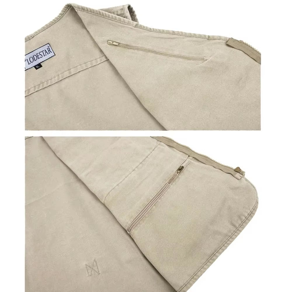 8XL 9XL 10XL New Male Casual Summer Big Size Cotton Sleeveless Vest with Many 16 Pockets Men Multi Pocket Photograph Waistcoat