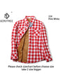 Velvet Thick Warm Women'S Plaid Shirt Female Long Sleeve Tops M-5XL Winter Fleece Casual Check Blouse Autumn Clothes T77710A