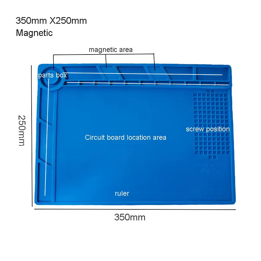 ESD Heat Insulation Working Mat Soldering Station Iron Phone Computer Repair Mat Magnetic Heat-Resistant BGA Insulator Platform