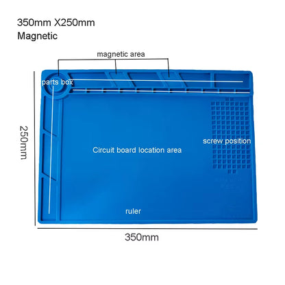 ESD Heat Insulation Working Mat Soldering Station Iron Phone Computer Repair Mat Magnetic Heat-Resistant BGA Insulator Platform