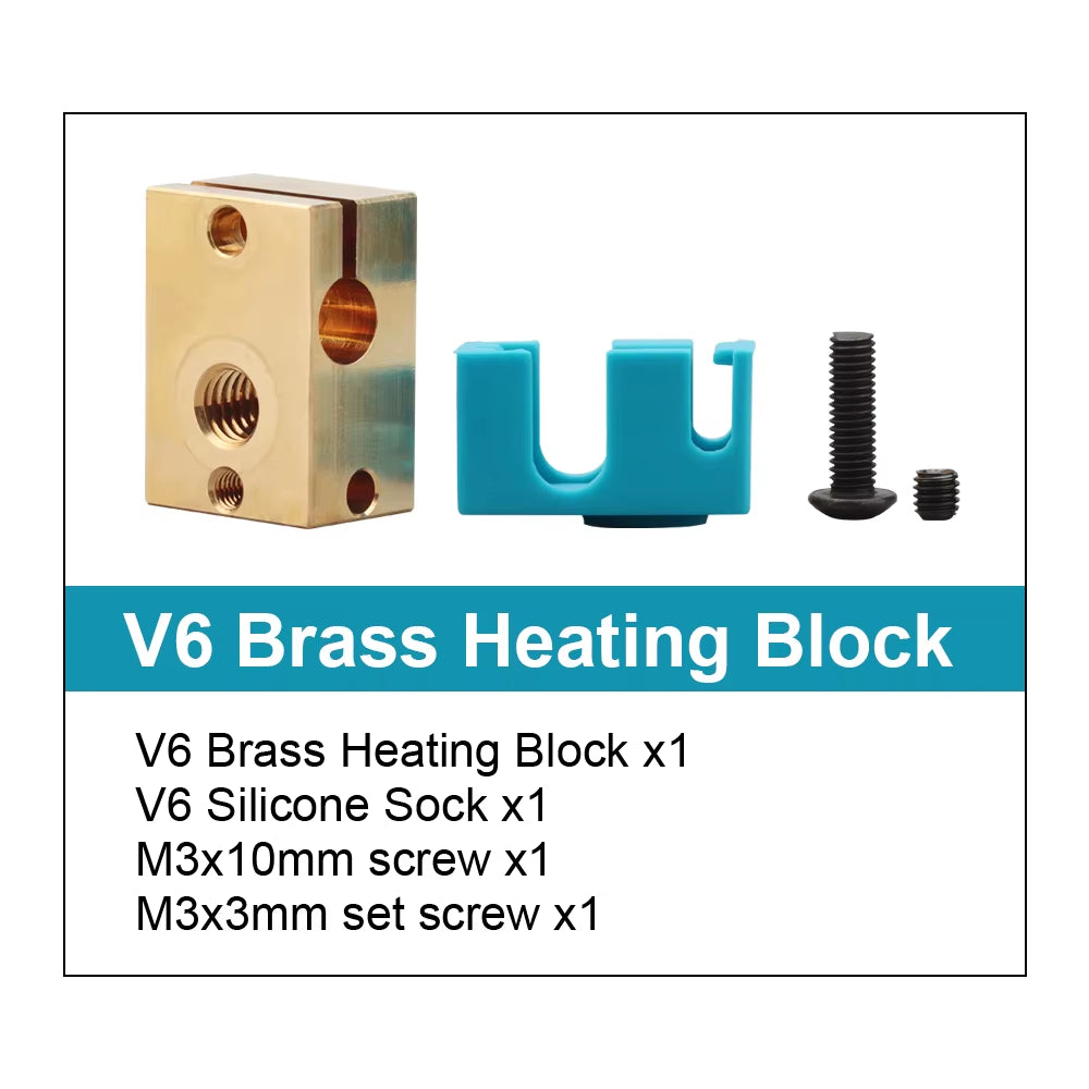 V6 Brass Heatblock for Hotend 3D Printer High Temperature Hardened Steel V6 Nozzles DDB MATRIX EXTRUDER