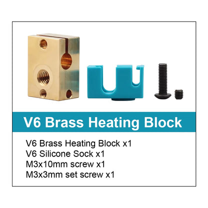 V6 Brass Heatblock for Hotend 3D Printer High Temperature Hardened Steel V6 Nozzles DDB MATRIX EXTRUDER