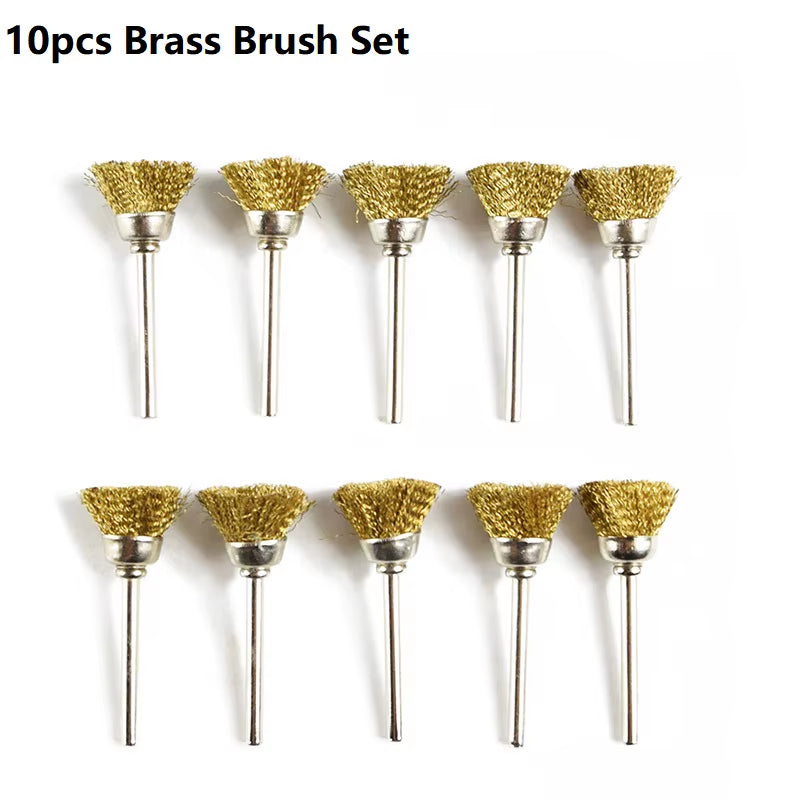 Polishing Wheel Brush 10Pcs 3.Mm Shank Wire Brush for Dremel Rotary Tools Accessories
