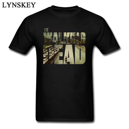 The Walking Dead Funky T-Shirt Man'S Short Sleeve Cotton Teeshirt Customized Boyfriend'S Top Cool Black