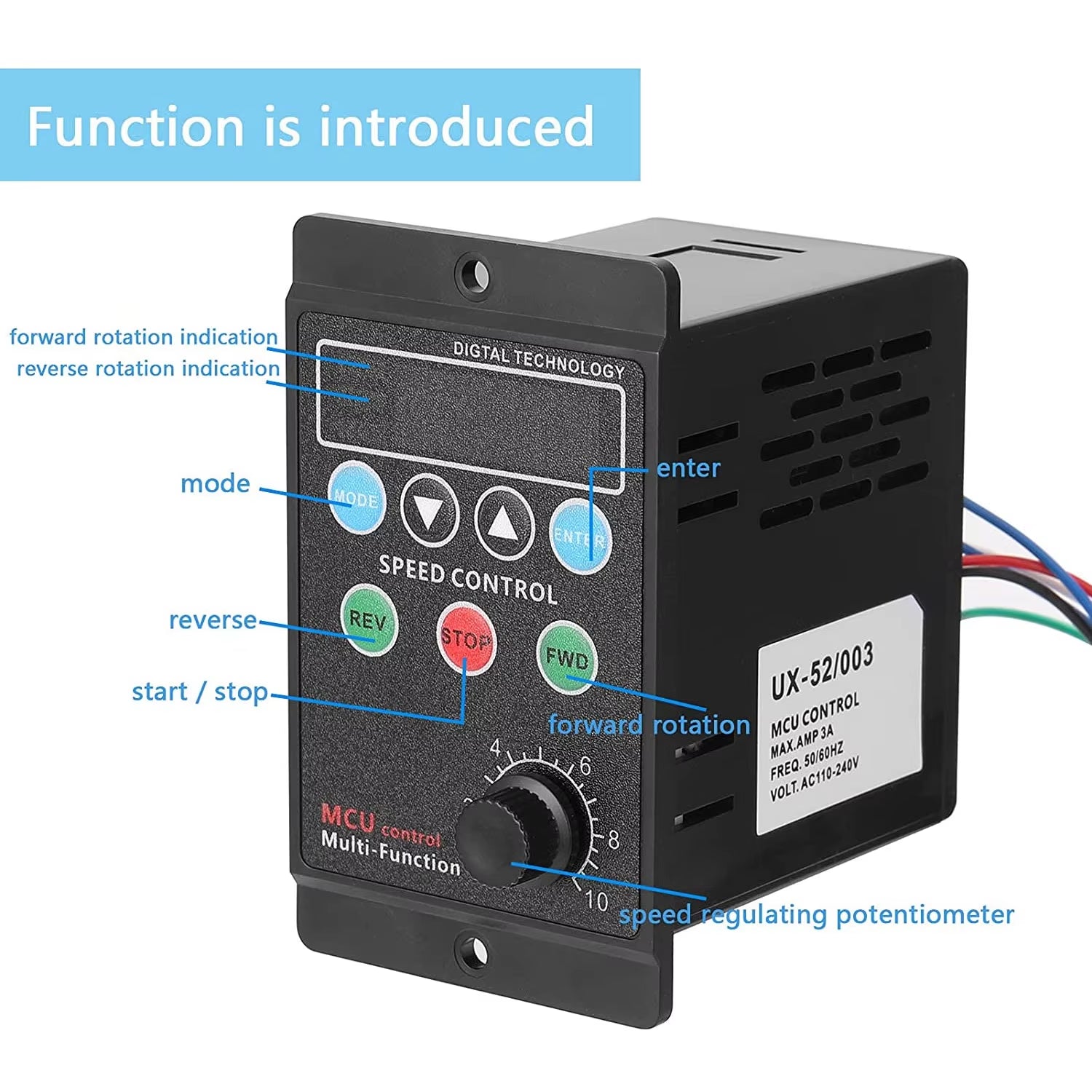 400W AC220V Multifunctional Motor Speed Controller Motor Speed Pinpoint Controller Forward & Backward Motor Governor