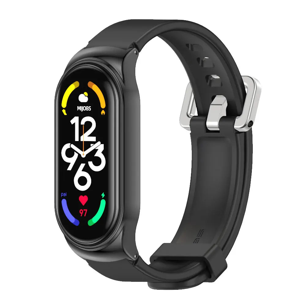 Strap for Mi Band 10 9 8 7 6 5 4 3 Bracelet Silicone Wristband for Xiaomi Mi Band 8 Metal Strap for Mi Band 7 Watchband Leather