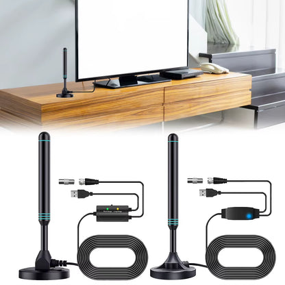 4K/1080P HD Digital TV Antenna Magnetic Base 480+ Miles Digital HD Aerial VHF UHF Amplified Digital Antenna for DVB-T2 TV HDTV